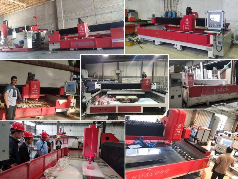 Hualong Machinery Supplier 3 Axis Automatic Mono-Block CNC Stone Countertops Sink Cutting Workcenter Machine for Granite Quartz Marble Glass Benchtops