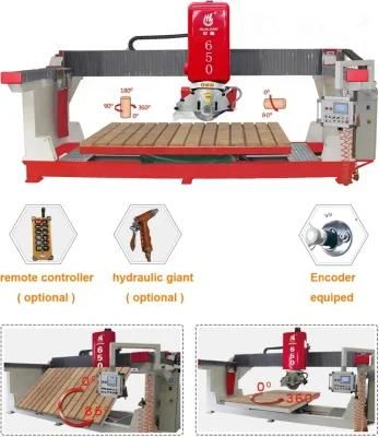 Hlsq-650 Bridge Type Slab Cutting Machine Stone Processing Machine Low Price Stone Thin Granite Slab Cutting Machine