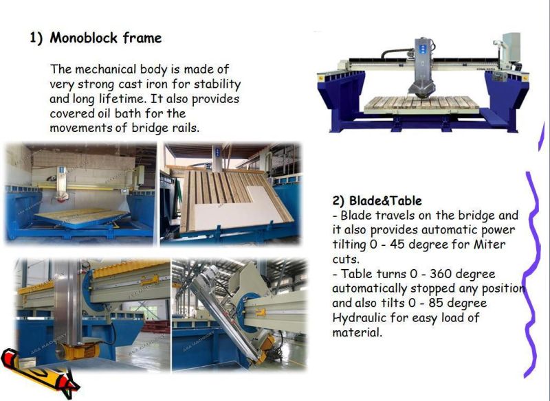 Stone Engraving Processing Machine for Cutting Granite Quartz Marble Slab (XZQQ625A)