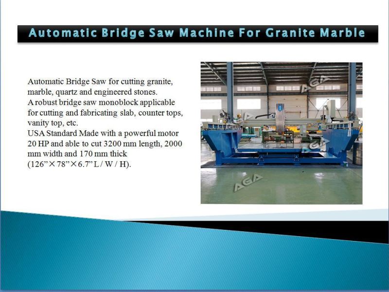Stone Cutting and Profiling Bridge Saw Machine Fits All Stone Kitchen Countertops (XZQQ625A)