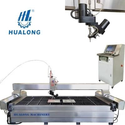 Hualong Stonemachinery 5 Axis CNC Waterjet Cutting Machine Price for Stone Marble Granite Ceramic Glass Tile