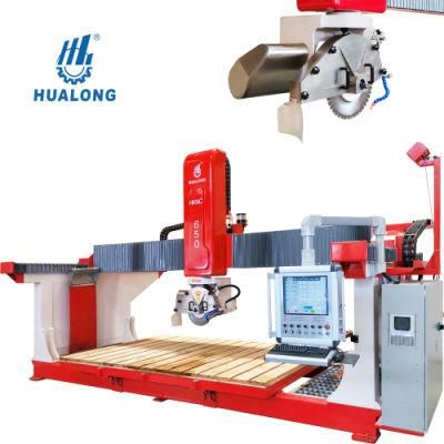 Hualong Stone Machinery Hlsq-650 Tile Cutter Siemens Bridge Saw 5 Axis Stone CNC Bridge Granite Cutting Machine